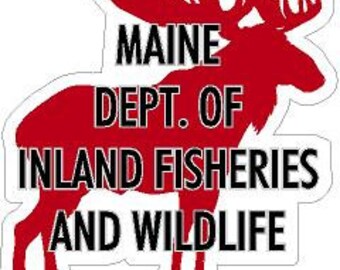 Maine Dept. Of Inland Fisheries And Wildlife. Game Warden Park Ranger Wildlife Moose Professional Guide Reflective Vinyl Decal Sticker