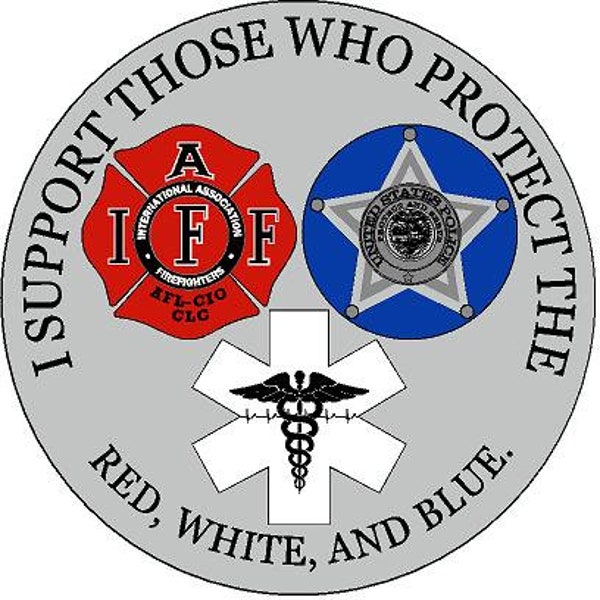 I Support those who protect the Red, White, and Blue.  Reflective or Matte Vinyl Decal Sticker. Police, Deputy, Sheriff, Trooper.