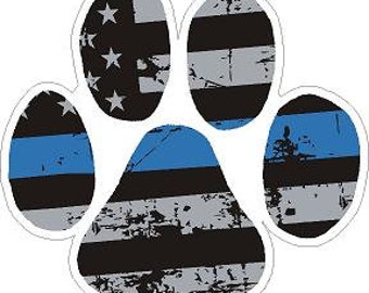 Thin Blue Line K-9 Paw Distressed Flag Reflective or Matte Vinyl Decal Sticker Police Sheriff Deputy Canine