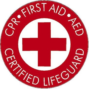 Certified Lifeguard. Certified CPR, First Aid, AED. Reflective or Matte vinyl decal sticker.