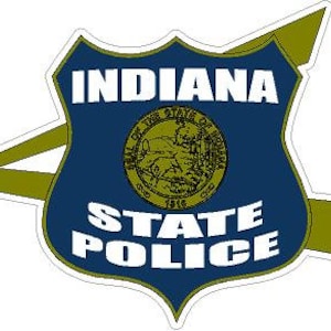 Indiana State Police Goud en Blauw Reflecterende of Matte Vinyl Sticker Politie Deputy Sheriff Trooper IN