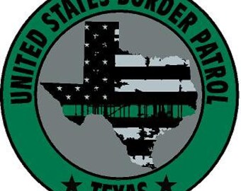 Texas US Border Patrol Thin Green Line American Flag Green  Reflective or Matte Vinyl Decal Sticker Homeland Security ICE DHS Customs