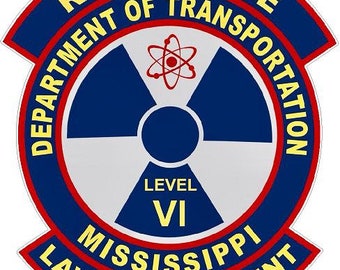MS Dept of Transportation Radioactive Patch Decal Reflective Decal Sticker Police Fire Resue EMS
