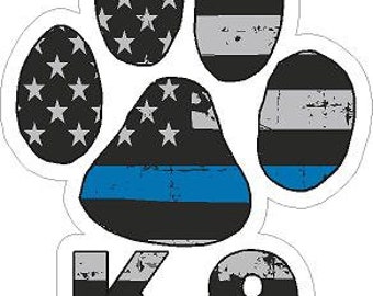 K-9 Search & Rescue Distressed Flag Reflecterende of Matte Vinyl Sticker Wilderness redding. Politie Deputy Sheriff Trooper Canine SAR
