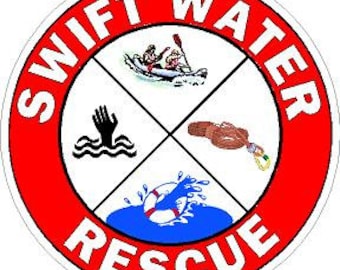 Swift Water Rescue Reflective Decal Sticker Police Sheriff Deputy Firefighter Rescue EMT EMS Paramedic Fire