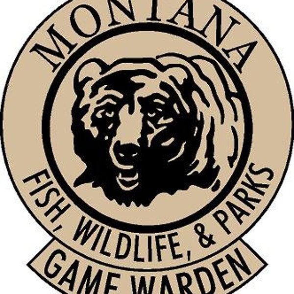 Montana. Fish, Wildlife, & Parks Reflective Vinyl Decal Sticker. Game Warden, Park Ranger, Wildlife Guide, Bear.
