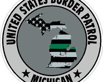 Michigan US Border Patrol Thin Green Line American Flag Reflective or Matte Vinyl Etiqueta engomada Seguridad Nacional ICE DHS Customs