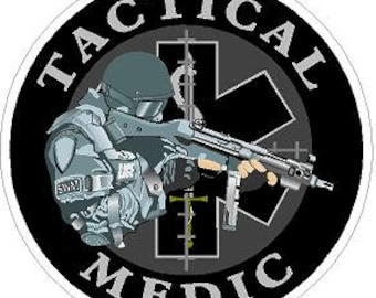 Tactical SWAT Medic Star of Life Reflective or Matte Vinyl Decal Sticker EMS Police Paramedic
