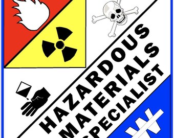 Hazardous Materials Specialist Decal Reflective or Matte Vinyl Decal Sticker or Magnet  Safety
