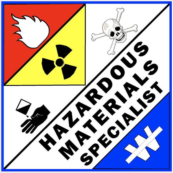 Hazardous Materials Specialist Decal Reflective or Matte Vinyl Decal Sticker or Magnet  Safety