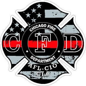 Sottile linea rossa Croce di Malta Chicago Vigili del Fuoco Distressed Flag Adesivo adesivo riflettente Vigili del fuoco