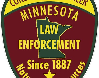 Minnesota conservation officer.  Warden, Park Ranger, Wildlife. Reflective or Matte Vinyl Decal Sticker