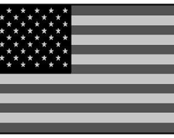 Gray US Flag Reflective or Matte Vinyl Decal Sticker