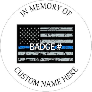 Custom Police Memorial Christmas Ornament Thin blue line EOW LEO, Police, Office Down, Fallen Officer, Trooper, Sheriff