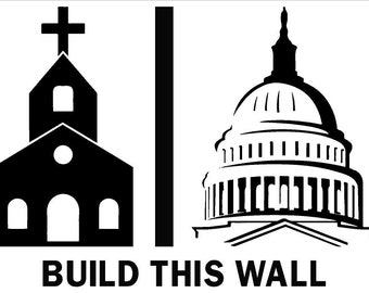 Build this wall Separation of church of state Vinyl Decal Sticker Reflective or Matte Vinyl