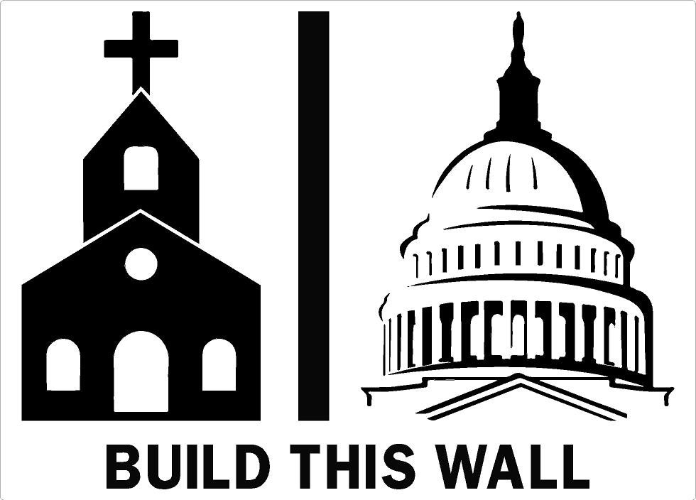 HOSALA 'Build This Wall' Patriotic Sticker Pack – 3x4 Inch Separate Church And State Decal For Helmet, Bumper, Laptop