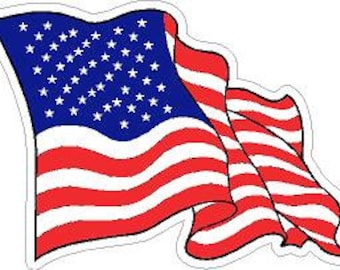 Ondeando la bandera americana. Unidos estamos de pie.  Justicia para todos los reflectantes o mates vinilo calcomanías pegatina.