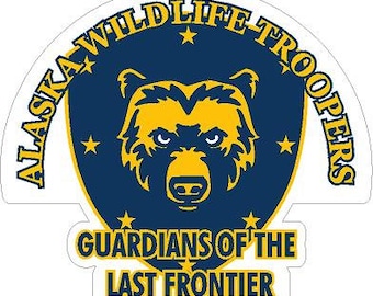 Alaska Wildlife Troopers. Gardiens de la dernière frontière. Gardien de gibier, parc Ranger, Guide de la faune. Vinyle autocollant autocollant. Ak