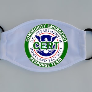 Department of Homeland Security CERT Reusable Face Mask with Filter Pocket LEO Community Emergency Response Team