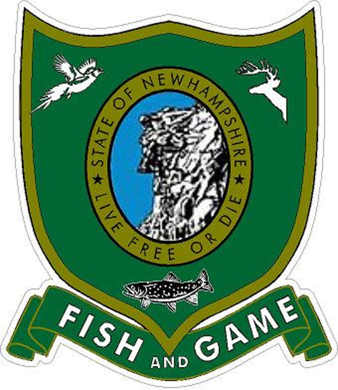 New Hampshire Fish and Game. Game Warden, Park Ranger, Wildlife. Reflective or Matte Vinyl Decal