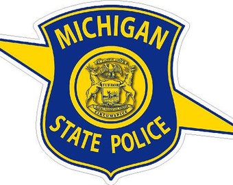 Michigan State Police Highway Patrol. Police Reflective Vinyl Decal Sticker Police Deputy Sheriff Trooper MI