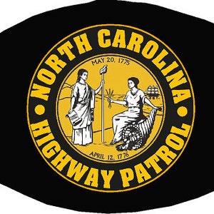 North Carolina Hwy Patrol Reusable Face Mask with Filter Pocket Marshall Constable Officer Highway Patrol State Trooper Deputy Sheriff NC Car design 7540