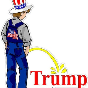 Piss on Trump / Piss on Donald 2024 Reflective oder Matte Vinyl Aufkleber Aufkleber. Auto-Laptop Politisch Pro-Demokratie Anti Trump 2024