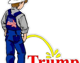 Piss on Trump/Piss on Donald 2024 Reflective or Matte Vinyl Decal Sticker. Car Laptop Political Pro-Democracy Anti Trump 2024