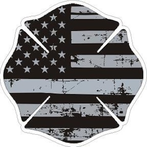 Firefighter Maltese Cross Distressed Flag Reflective or Matte Vinyl Decal Sticker Police Fire Rescue EMS