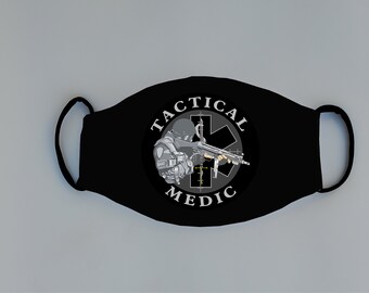 Tactical Medic Reusable Face Mask with Filter Pocket Highway Patrol Sheriff Deputy Police LEO Paramedic EMS EMT Rescue State Police