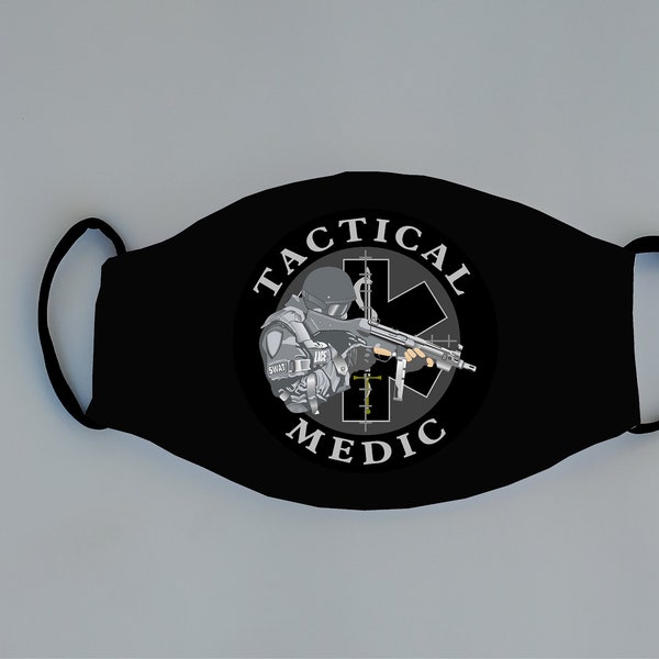 Tactical Medic Reusable Face Mask with Filter Pocket Highway Patrol Sheriff Deputy Police LEO Paramedic EMS EMT Rescue State Police