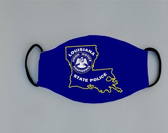 Louisiana State Police Reusable Face Mask with Filter Pocket Highway Patrol Sheriff Deputy Police LEO