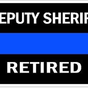 Blue Line Retired Deputy Sheriff Reflective or Matte Vinyl Decal Sticker or Magnet Trooper Police