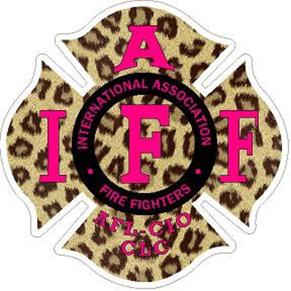 IAFF Yellow Red Chevron Maltese Cross Reflective Decal Sticker Rescue Paramedic