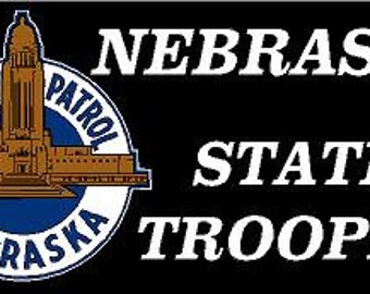Nebraska State Trooper voiture logo réfléchissant ou mat vinyl sticker autocollant ou magent. Policier adjoint shérif Trooper NE