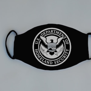 Department of Homeland Security Subdued Reusable Face Mask with Filter Pocket Highway Patrol  Border Patrol State Police LEO ICE Customs