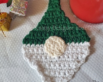 Crochet Gnome Coaster, Elf Gnome Coaster, Elf Gnome, Handmade Elf Coaster, PDF File, Digital Download, Crochet Coaster, Drink Coaster