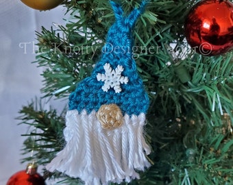 Crochet Gnome Ornament Pattern, Crochet Gnome, Crochet Ornament, Crochet Gift Tag, PDF FILE, Crochet gift, Gnome Pattern, Christmas Ornament