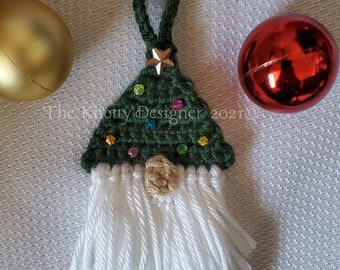 Christmas Tree ornament, Crochet Gnome Ornament, Christmas Tree Gnome, Handmand Gift Tag, Holiday Decoration, Tree Decoration, Gnomes