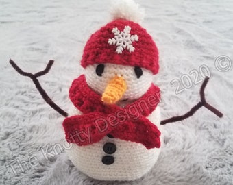 Crochet snowman pattern, Crochet snowman treasure keeper, Crochet snowman stuffie, Crochet snowman amigurumi,  **PDF PATTERN ONLY **