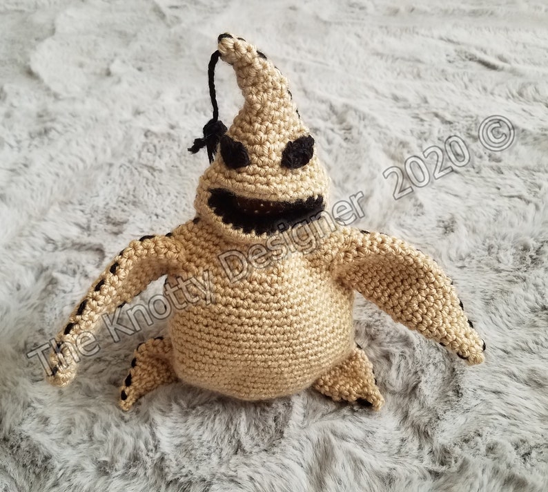 Oogie Boogie Crochet Pattern, Oogie Boogie Cozy, Oogie Boogie Stuffie, Oogie Boogie Treasure Keeper, Boogeyman stuffie, PDF PATTERN ONLY image 1