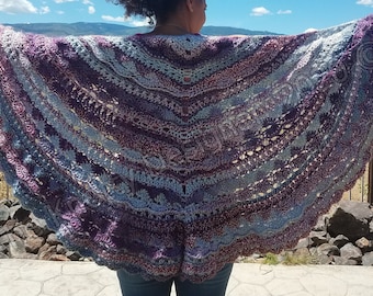 Crochet shawl pattern, Natalie Shawl, Crochet half moon shawl, Crochet half circular shawl, Crochet shawl, Textured shawl,** PDF Pattern**