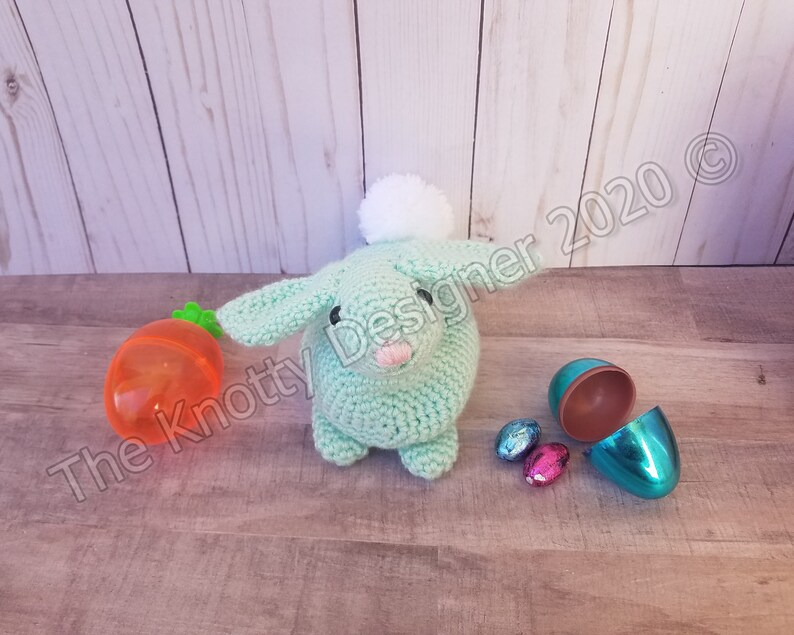 Crochet bunny treasure keeper, Bunny mini keeper, Amigurumi bunny, Crochet candy and toy holder, Crochet bunny, Bunny stuffie, PDF PATTERN, image 1