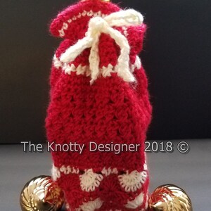 Crochet Bottle Bag, Catherin Wheel Stitch, Holiday gift, DIY, fits many bottle sizes ***PATTERN ONLY***