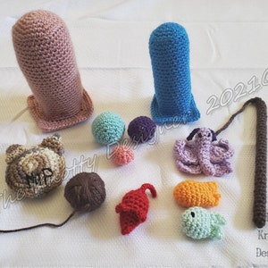 Crochet Cat Toy Playset Pattern, Crochet Playset, Toy Playset, Cat Toy Playset, Imaginative Playset, **PDF FILE **, PDF Pattern