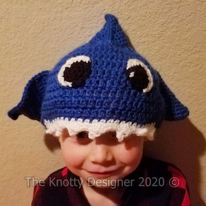 Swimming Shark Hat, Crochet Shark Hat, Toddler and Child Size Crochet Shark Hat,  Blue Shark Toddler Hat Crochet, PDF, ***PATTERN ONLY ***
