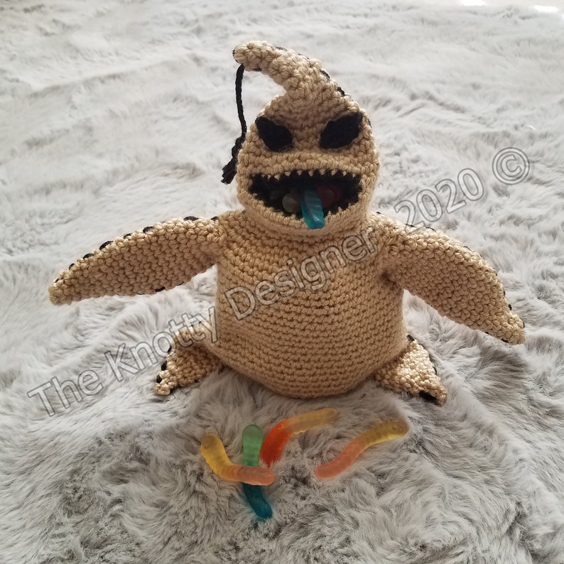 Oogie Boogie Crochet Pattern, Oogie Boogie Cozy, Oogie Boogie Stuffie, Oogie Boogie Treasure Keeper, Boogeyman stuffie, PDF PATTERN ONLY image 3