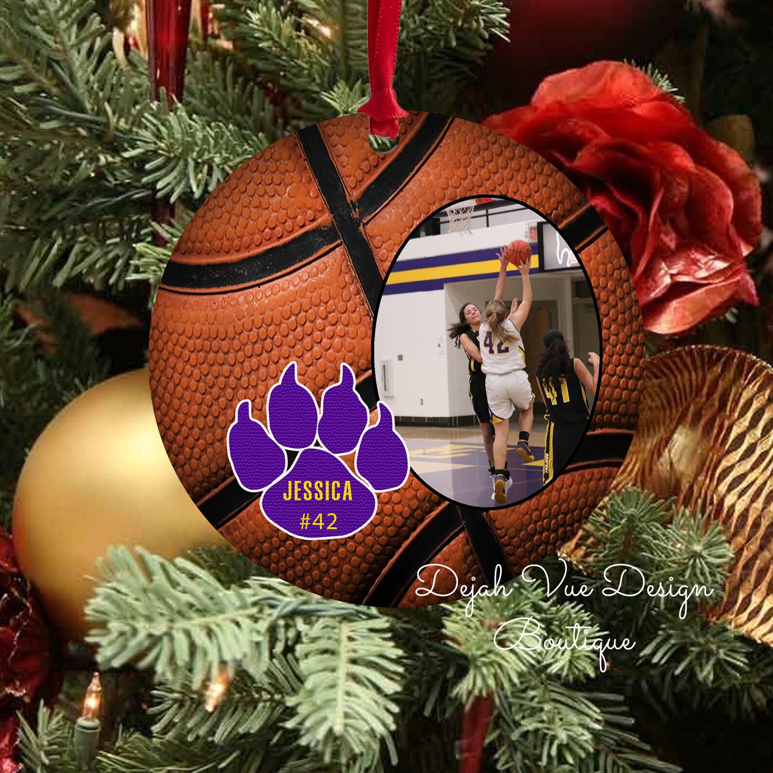 Custom Basketball Christmas Ornament Etsy