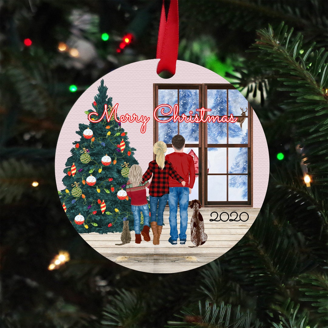 Family Ornament Digitally Painted. Custom Family From Back Home - Etsy