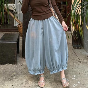 レディースバルーンパンツ｜ボヘミアンハーレムパンツ｜ゆったりフィットパラッツォパンツ｜ウエストゴムパンツ｜プラスサイズ服